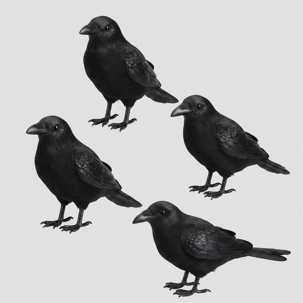 Halloween Crow Decorations Fake Black Artificial for Yard Haunted House Party Decor