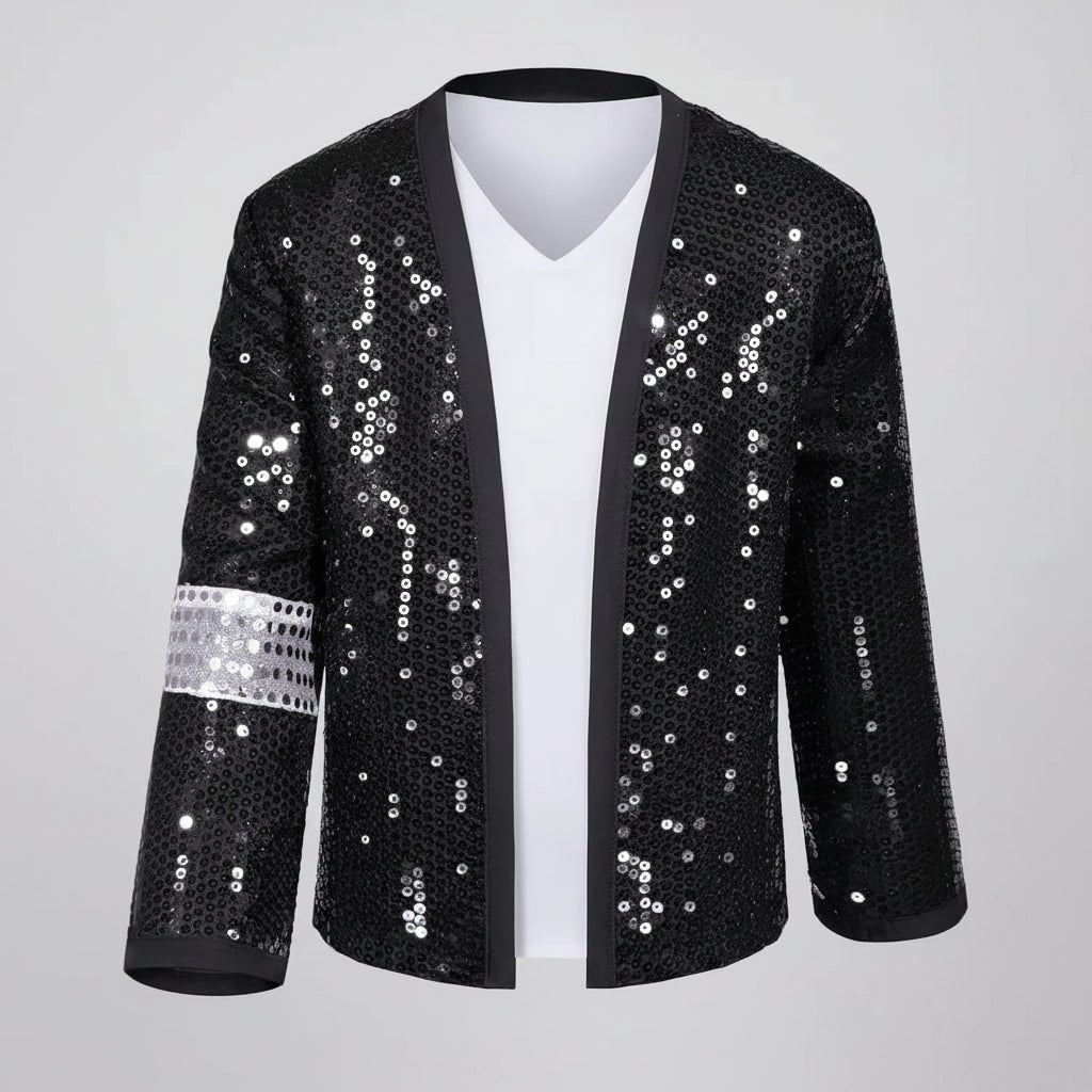 Halloween Dance Costume Michael Jackson Outfit with Sequin Jacket Fedora Hat and Gloves for Party