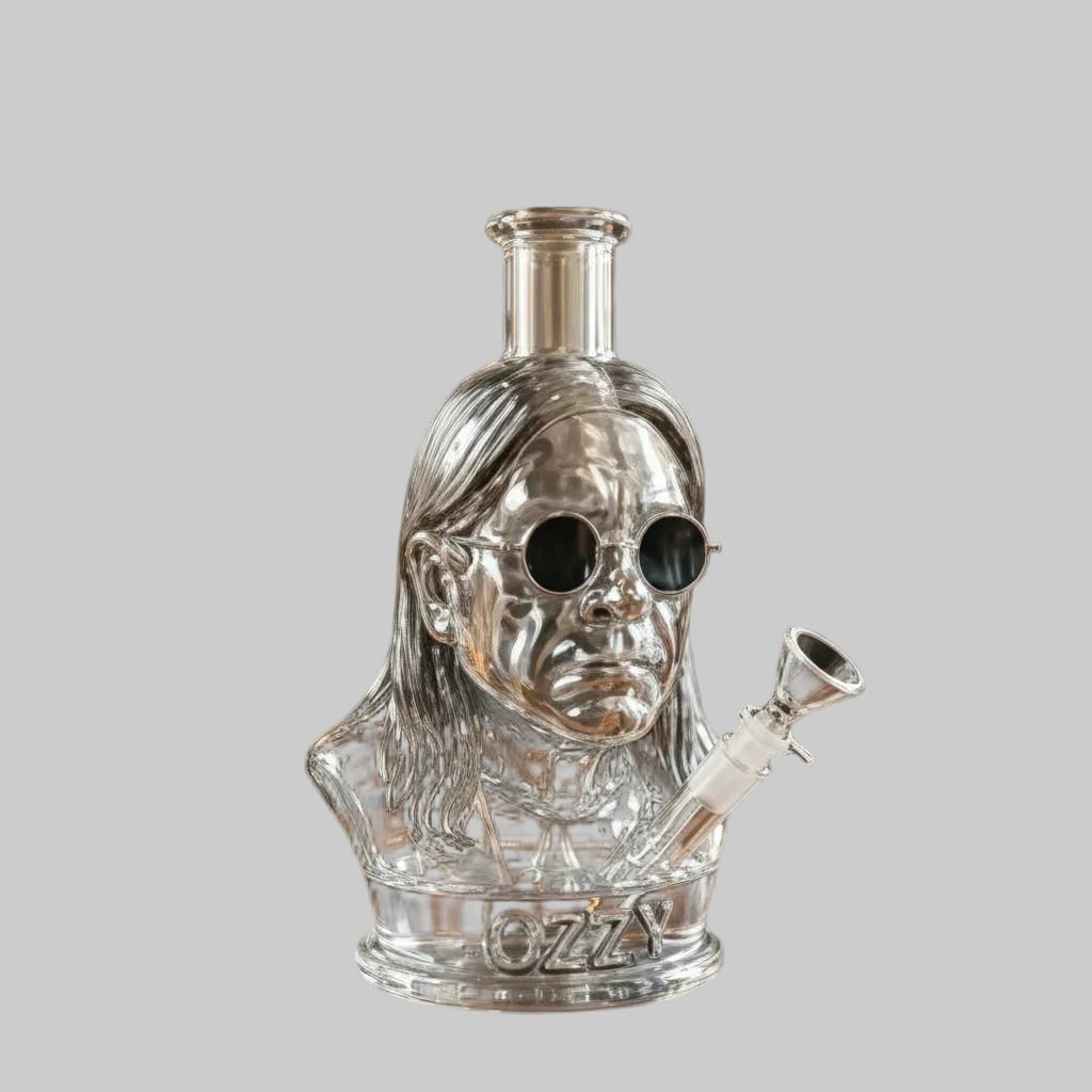 Halloween Decoration Glass Bong Water Pipe with Ozzy Bust Party Centerpiece