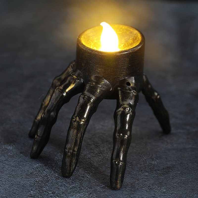 Halloween Decorations Flameless LED Candles Battery Operated and Skeleton Hand Prop T Light