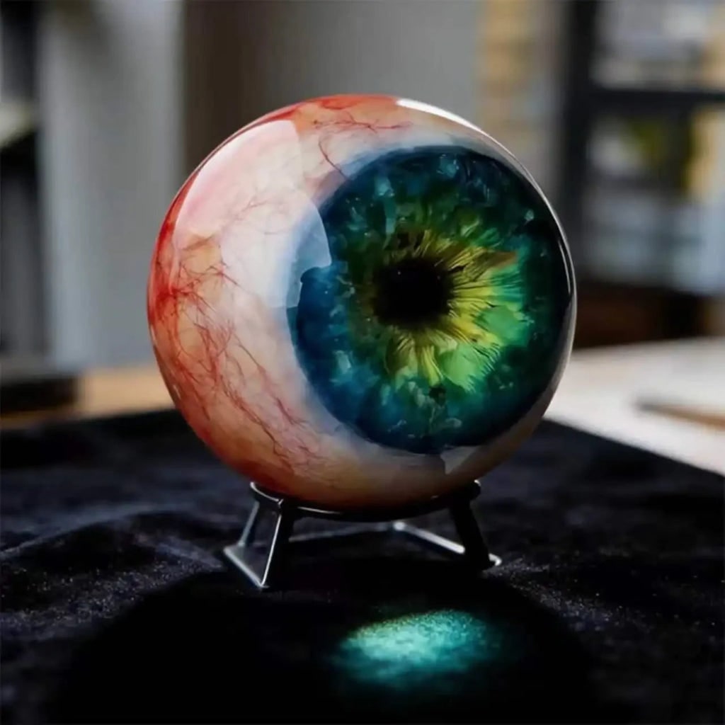 Halloween Eyeball Decor with Witch and Pink Porch Display Stand for Front Door Party Decoration
