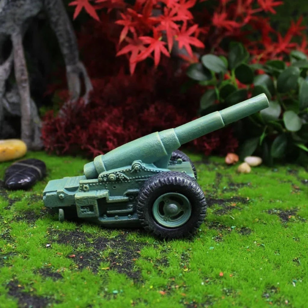 Halloween Funny Garden Gnome Figurine and Cannon Resin Miniature Set Solar