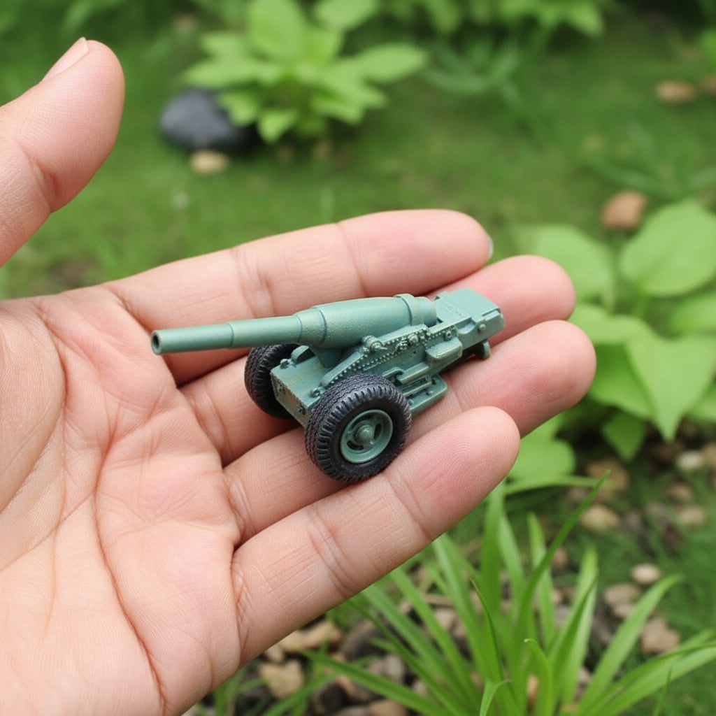 Halloween Funny Garden Gnome Figurine and Cannon Resin Miniature Set Solar