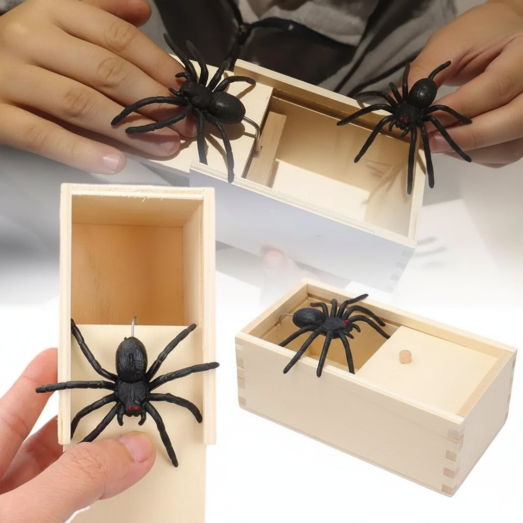 Halloween Gag Gift Box Spider Prank with Spring-Loaded Pop-Out Surprise Boxes