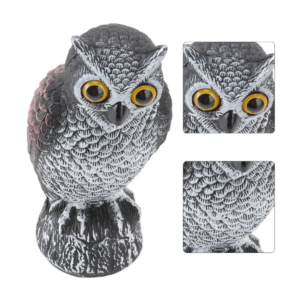 Halloween Garden Owl Statue Decoy with Realistic Design to Scare Birds Away Outdoor Yard Decoration