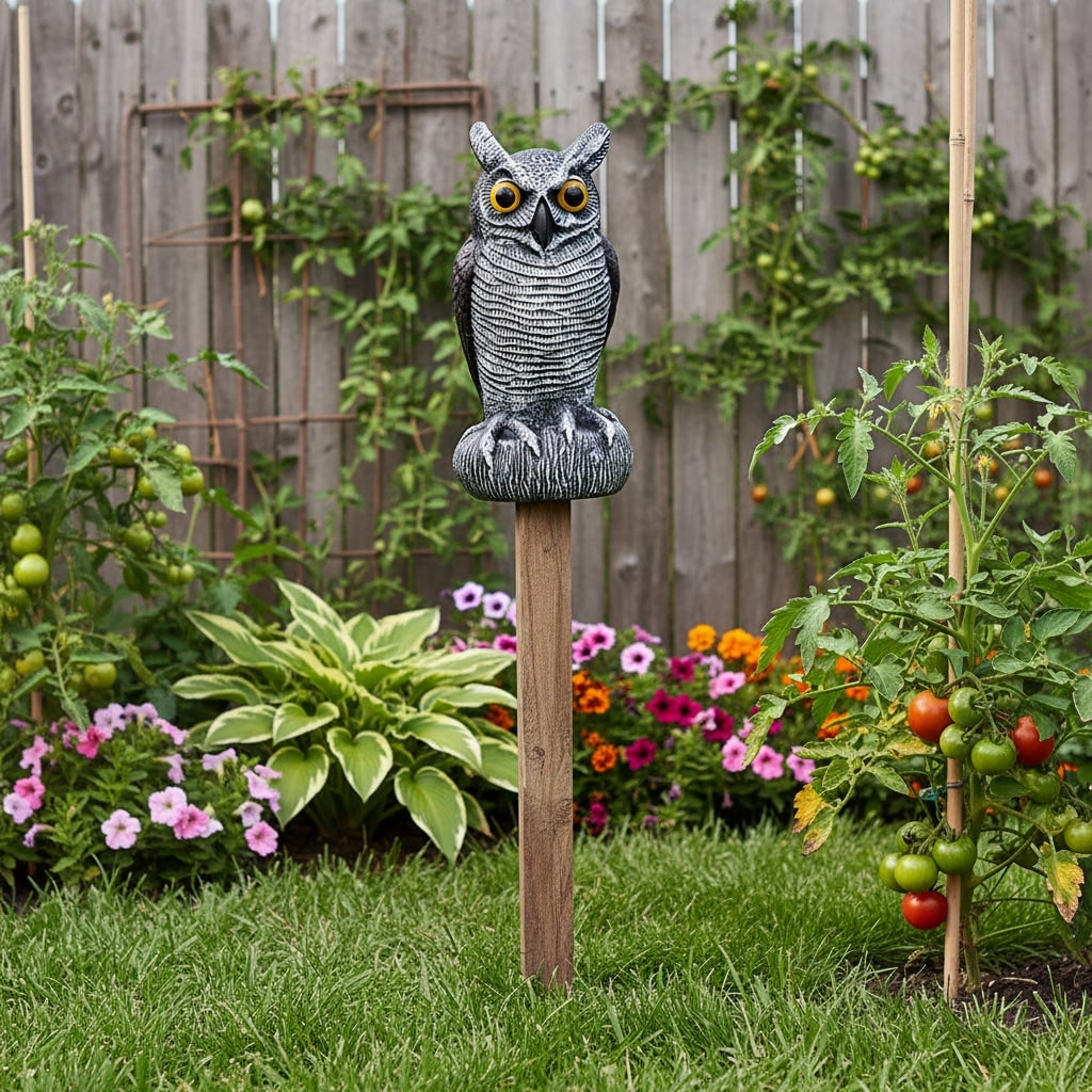 Halloween Garden Owl Statue Decoy with Realistic Design to Scare Birds Away Outdoor Yard Decoration
