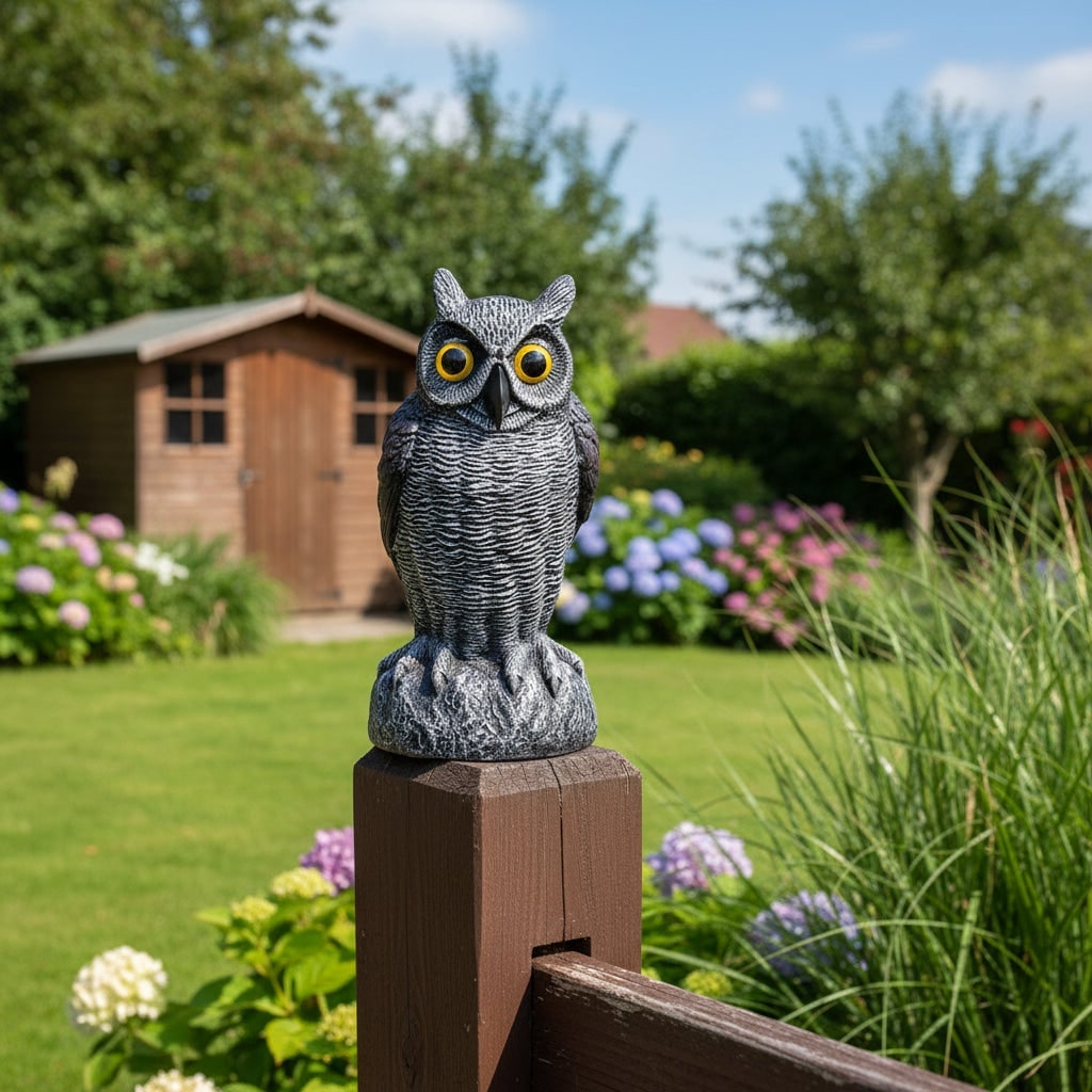 Halloween Garden Owl Statue Decoy with Realistic Design to Scare Birds Away Outdoor Yard Decoration