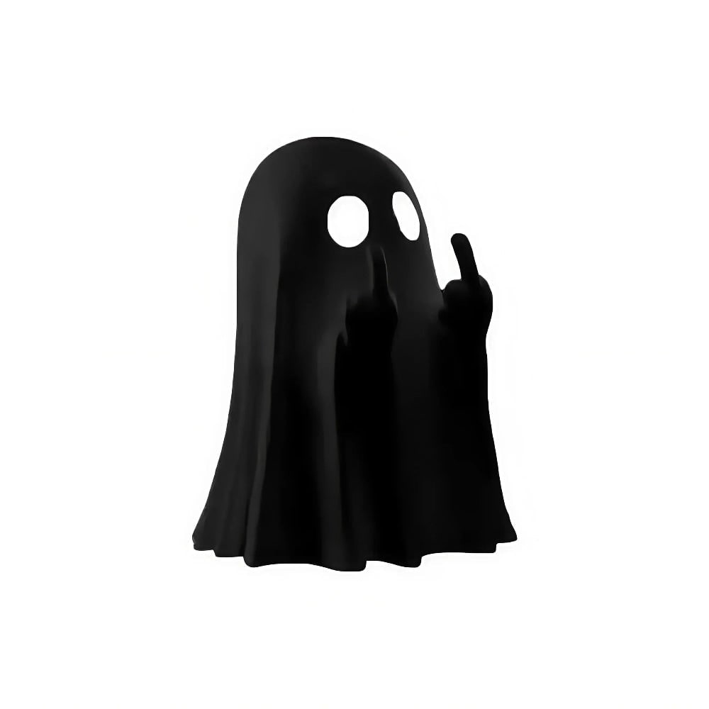 Halloween Ghost Decorations Figurine with Middle Finger Gesture Tabletop Statue for Party