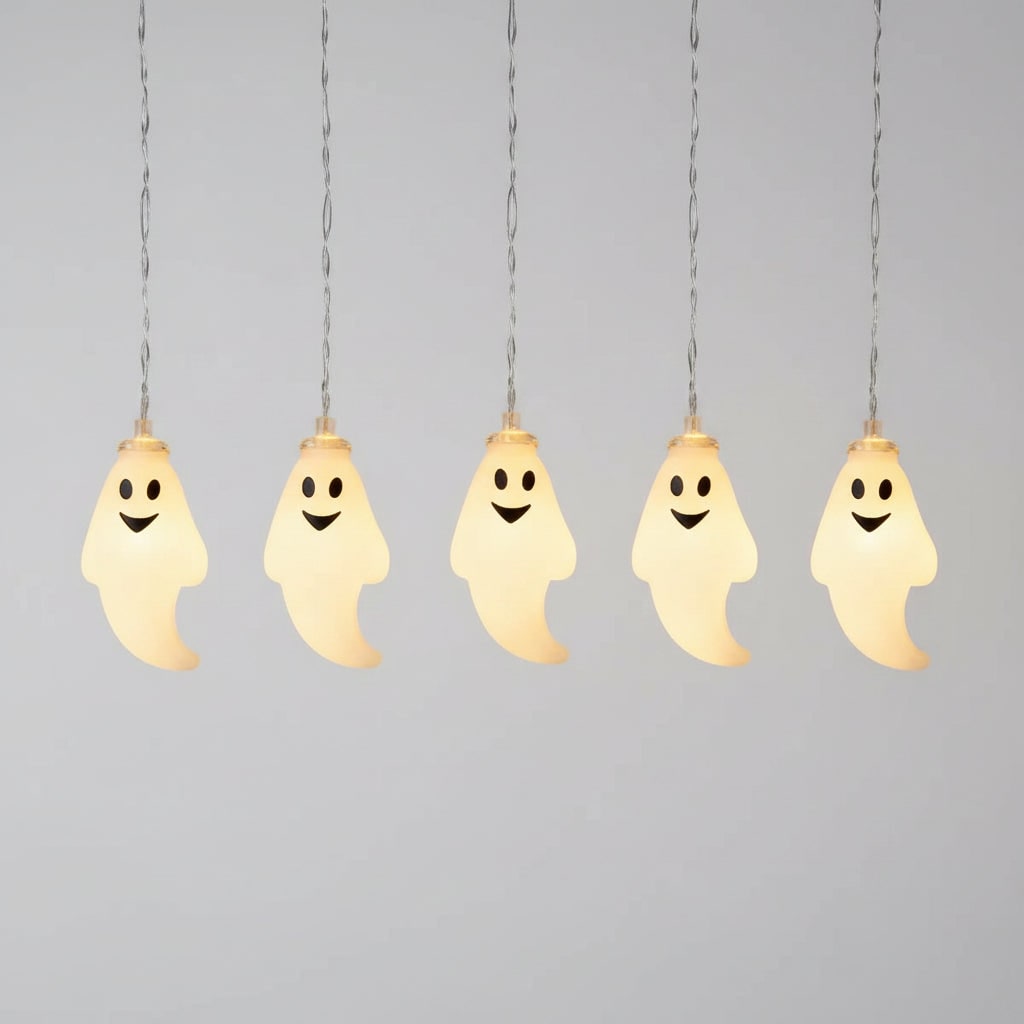 Halloween Ghost String Lights Outdoor Battery Powered LED for Patio and Yard Decoration