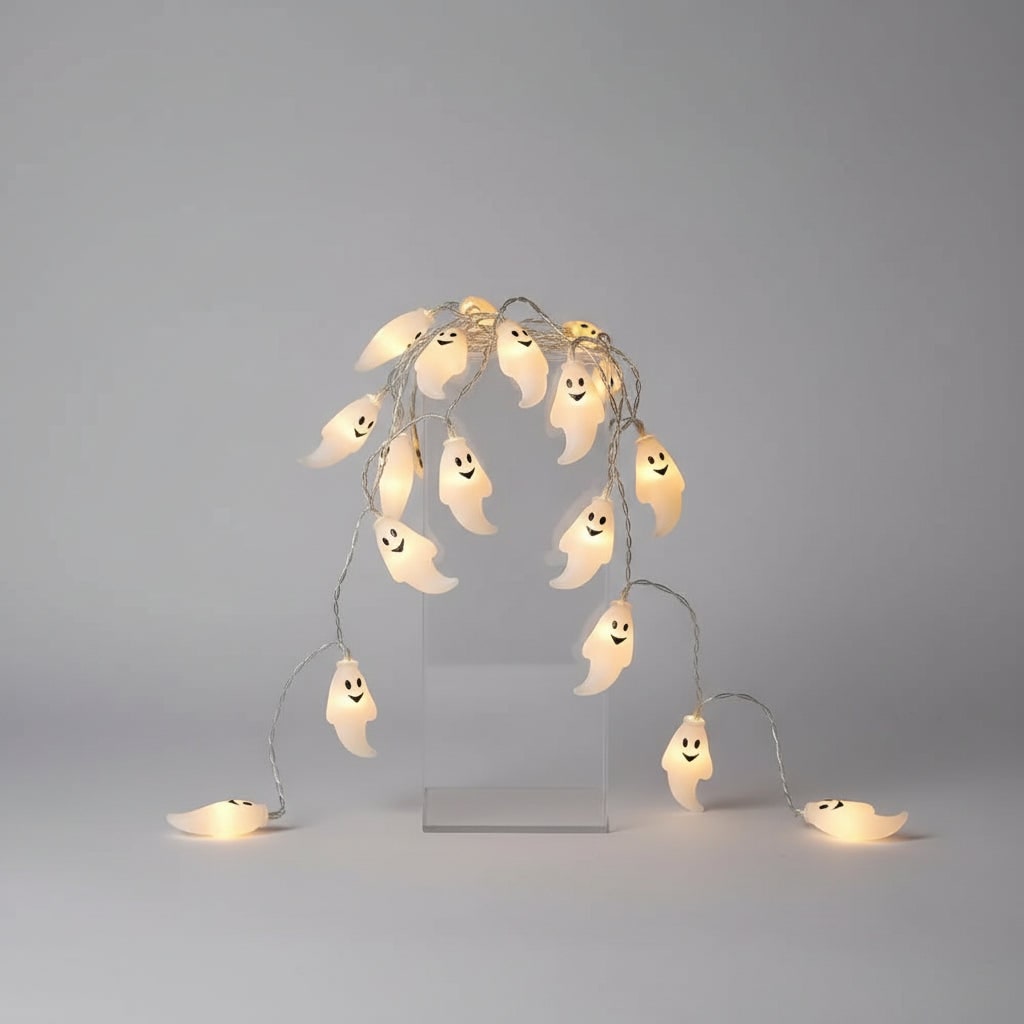 Halloween Ghost String Lights Outdoor Battery Powered LED for Patio and Yard Decoration