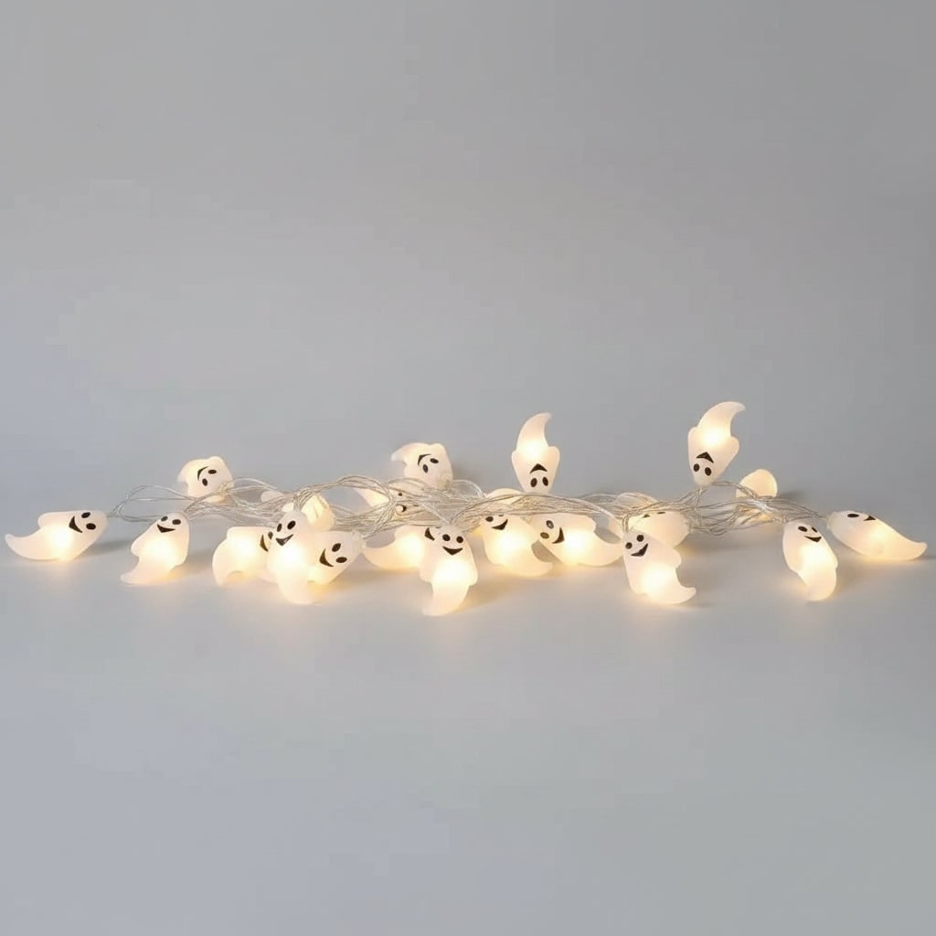 Halloween Ghost String Lights Outdoor Battery Powered LED for Patio and Yard Decoration
