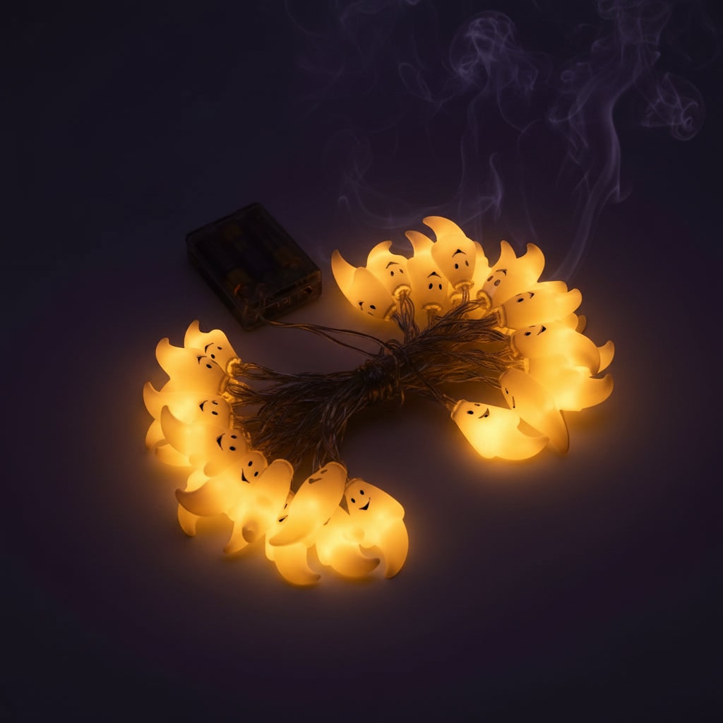 Halloween Ghost String Lights Outdoor Battery Powered LED for Patio and Yard Decoration