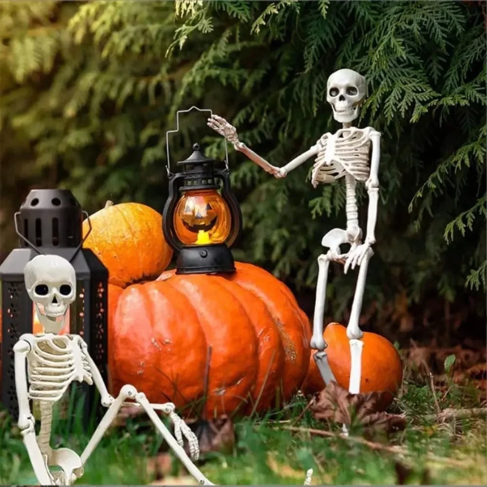 Halloween Giant Skeleton Decoration with Poseable Joints for Party and Outdoor Haunted House Display