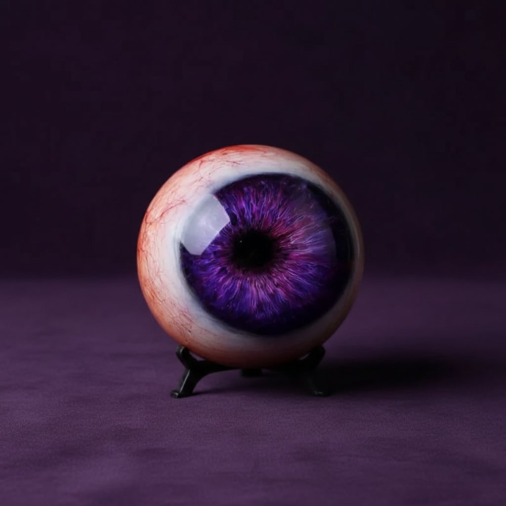 Halloween Giant Spider Decoration with Realistic Eyeball Prop for Haunted House Party Display
