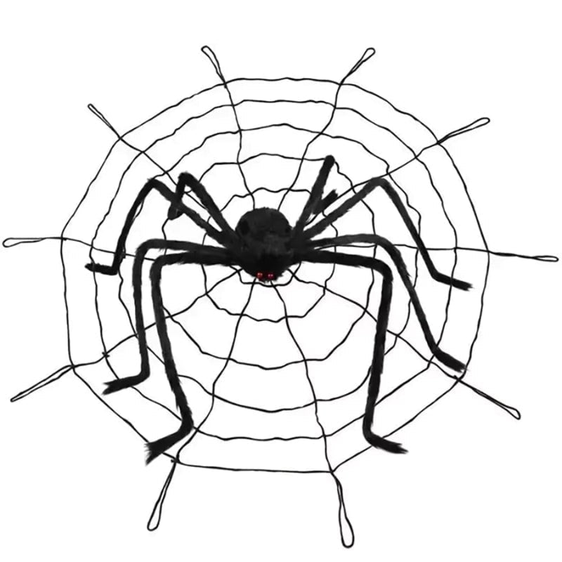 Halloween Giant Spider Decoration with Web and Poseable Legs for Outdoor Yard