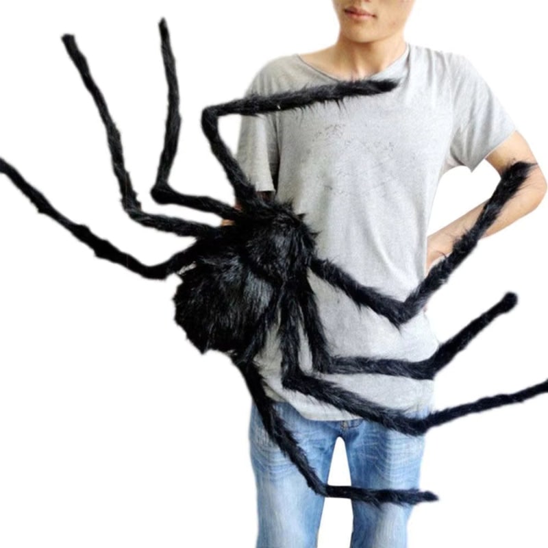Halloween Giant Spider Decoration with Web and Poseable Legs for Outdoor Yard