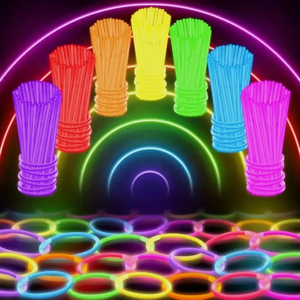 Halloween Glow Sticks Light for Party That in the Dark with Connectors for Bracelets and Necklaces