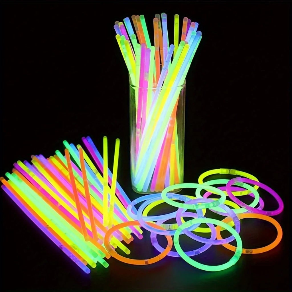 Halloween Glow Sticks Light for Party That in the Dark with Connectors for Bracelets and Necklaces