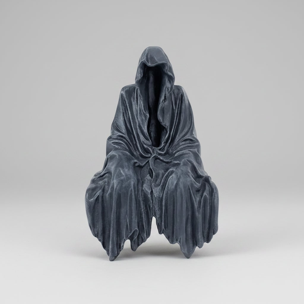 Halloween Grim Reaper Statue Spooky Gothic Resin Decoration for Haunted House Party