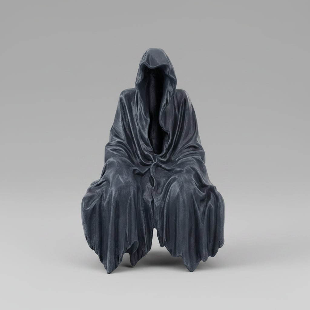 Halloween Grim Reaper Statue Spooky Gothic Resin Decoration for Haunted House Party