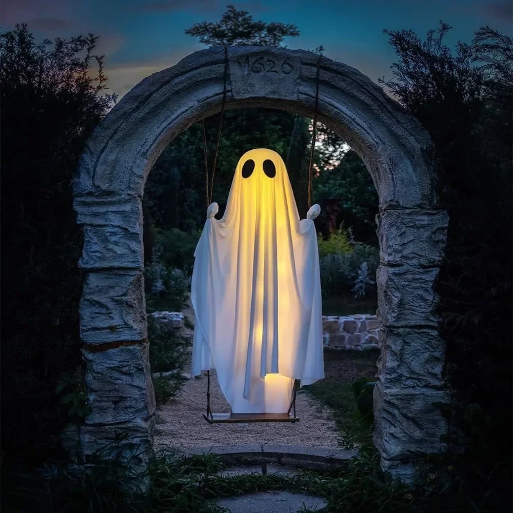 Halloween Hanging Ghost Decoration with LED Light Remote Control for Large Outdoor Yard Party