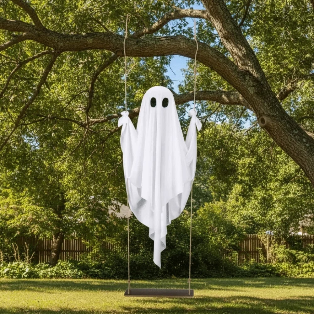 Halloween Hanging Ghost Decoration with LED Light Remote Control for Large Outdoor Yard Party