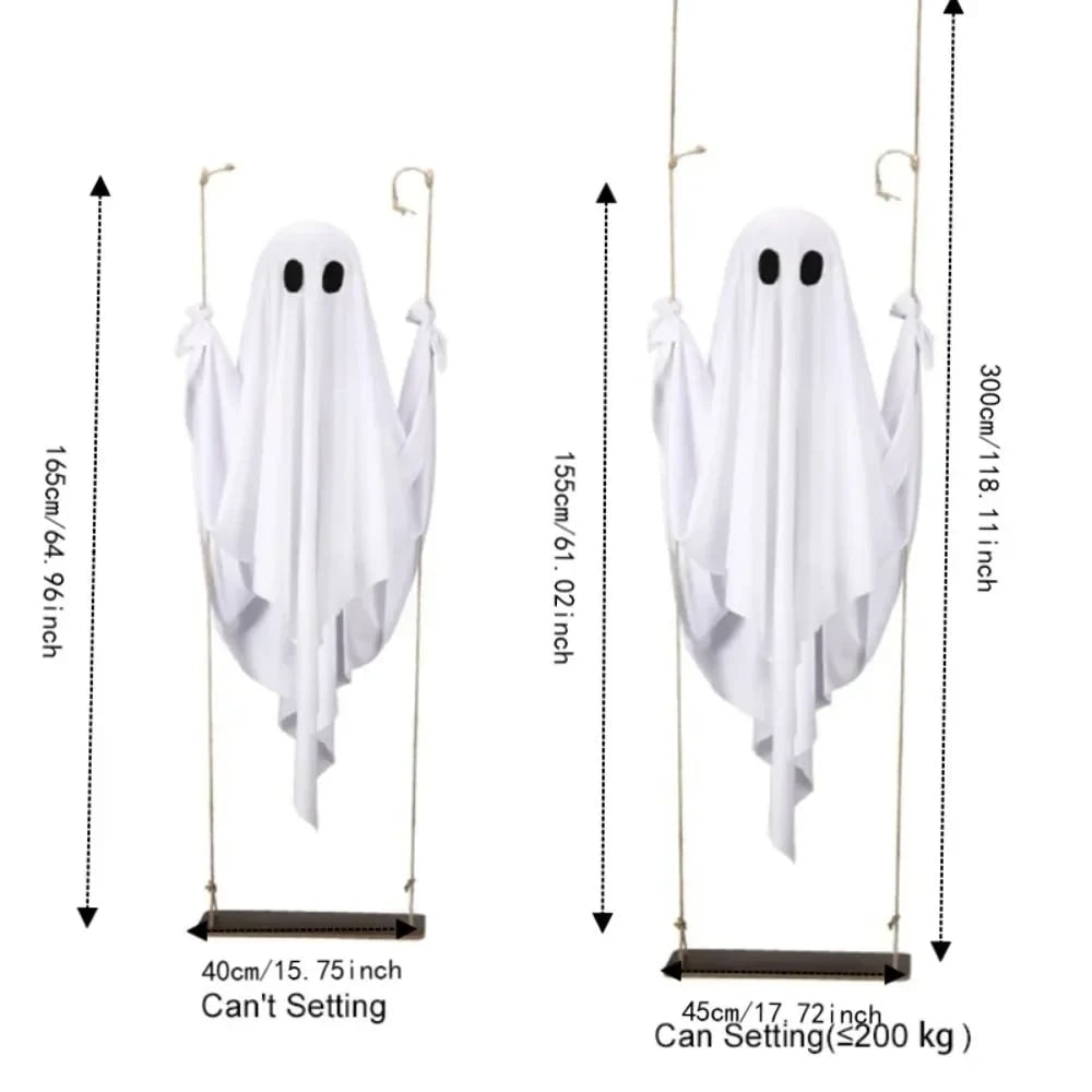 Halloween Hanging Ghost Decoration with LED Light Remote Control for Large Outdoor Yard Party