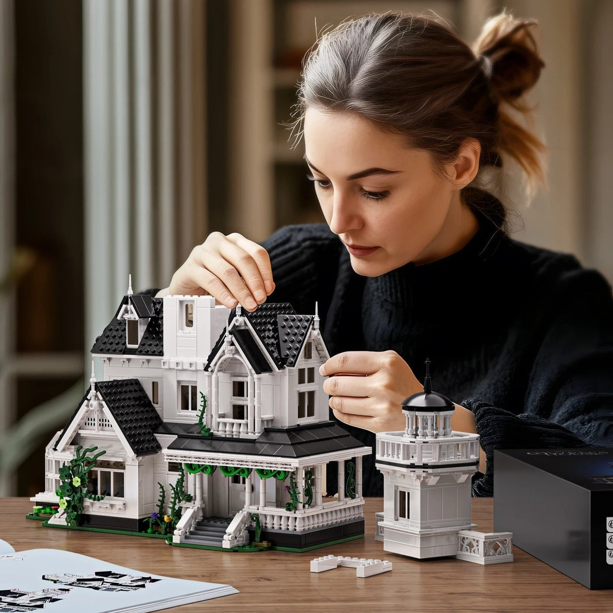 Halloween Haunted House Building Block Set with LED Lights