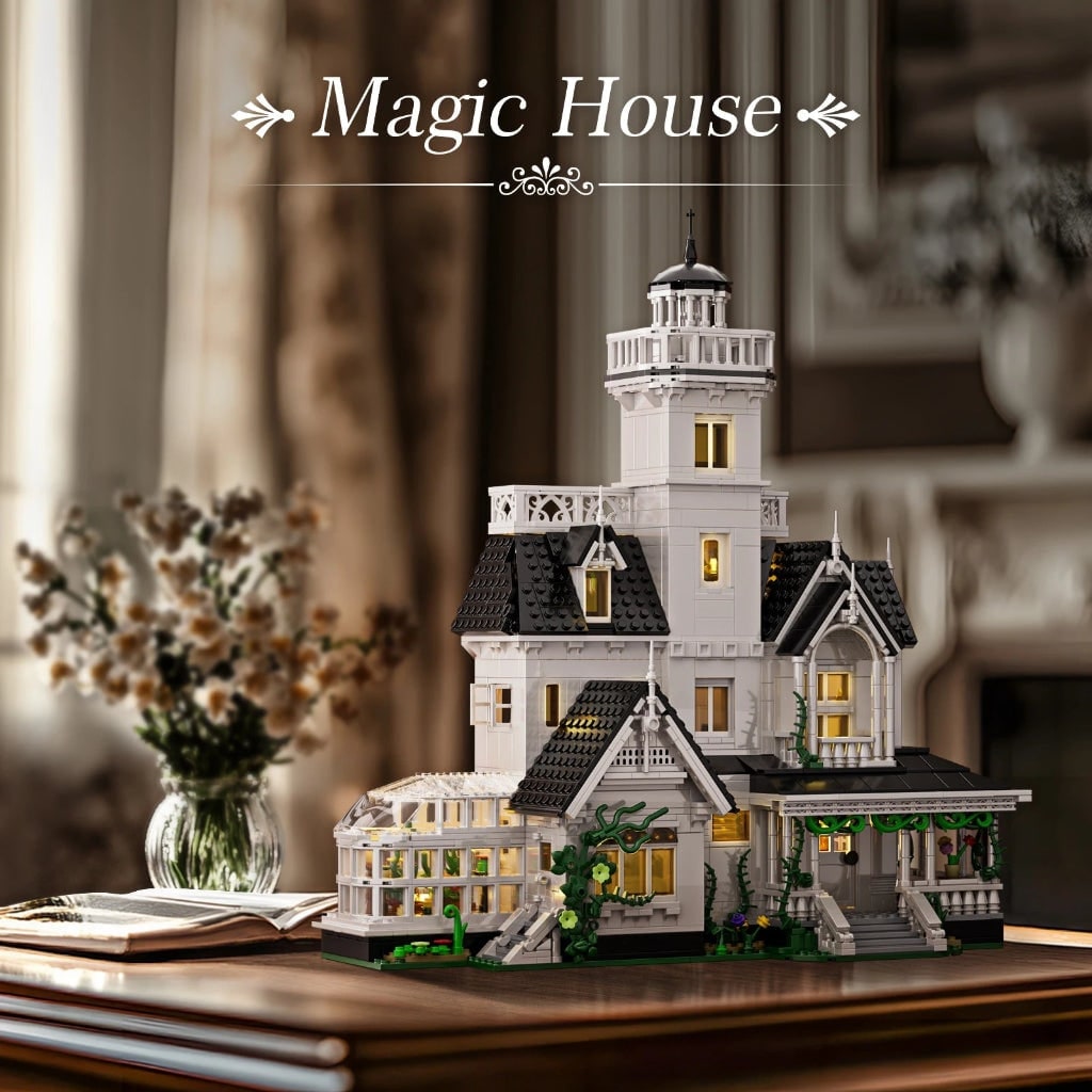 Halloween Haunted House Building Block Set with LED Lights
