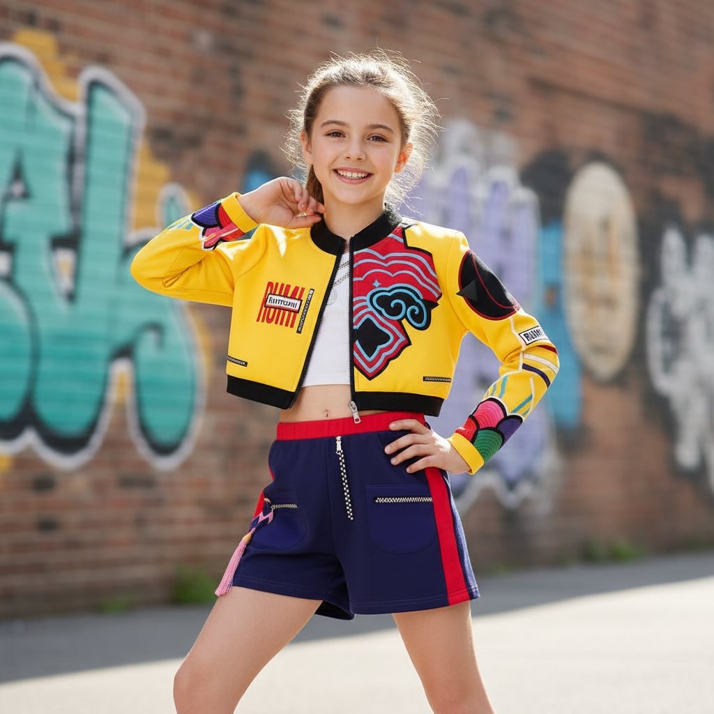 Halloween Hip Hop Dance Costume with Crop Top Shorts and Joggers for Party Performance Wear