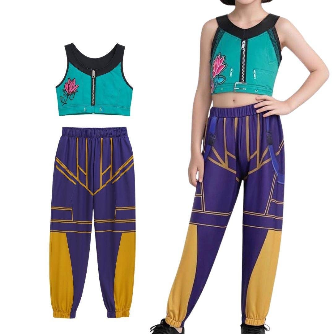 Halloween Hip Hop Dance Costume with Crop Top Shorts and Joggers for Party Performance Wear