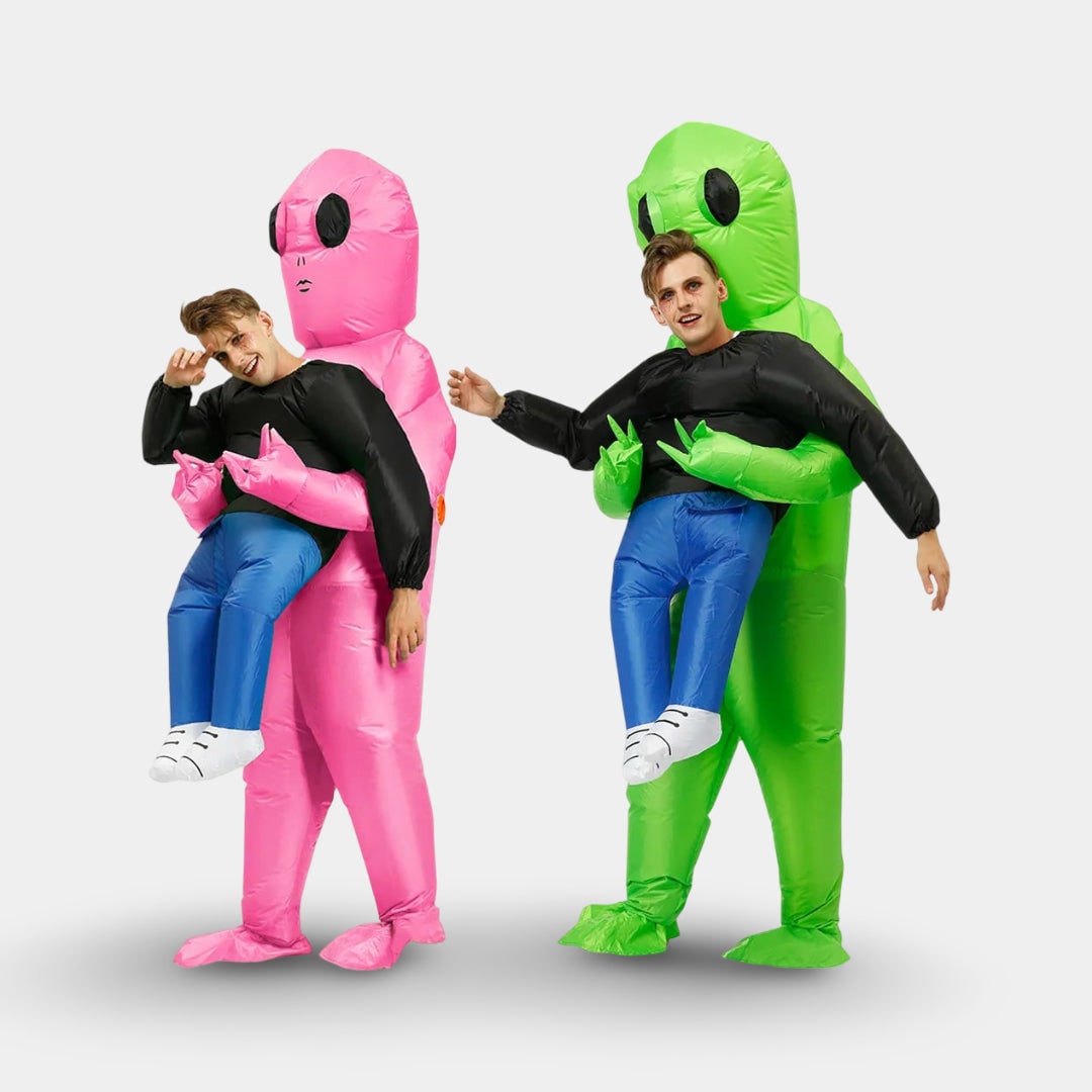 Halloween Inflatable Alien Costume Blow Up Party Outfit with Built-In Fan