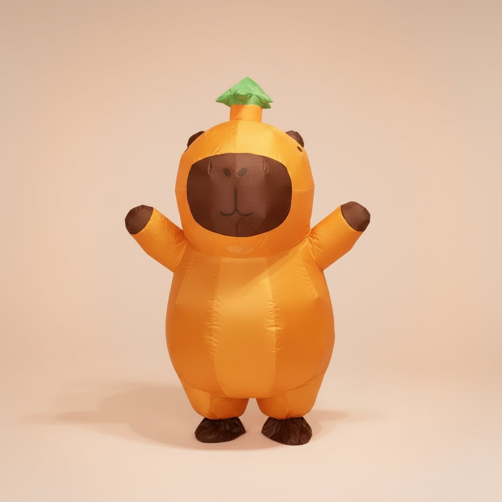 Halloween Inflatable Capybara Costume with Built-In Fan and Mesh Window