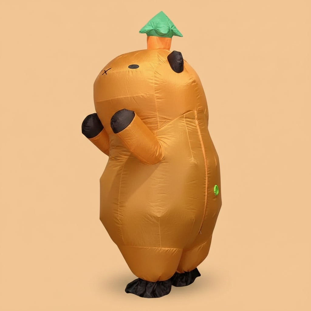 Halloween Inflatable Capybara Costume with Built-In Fan and Mesh Window