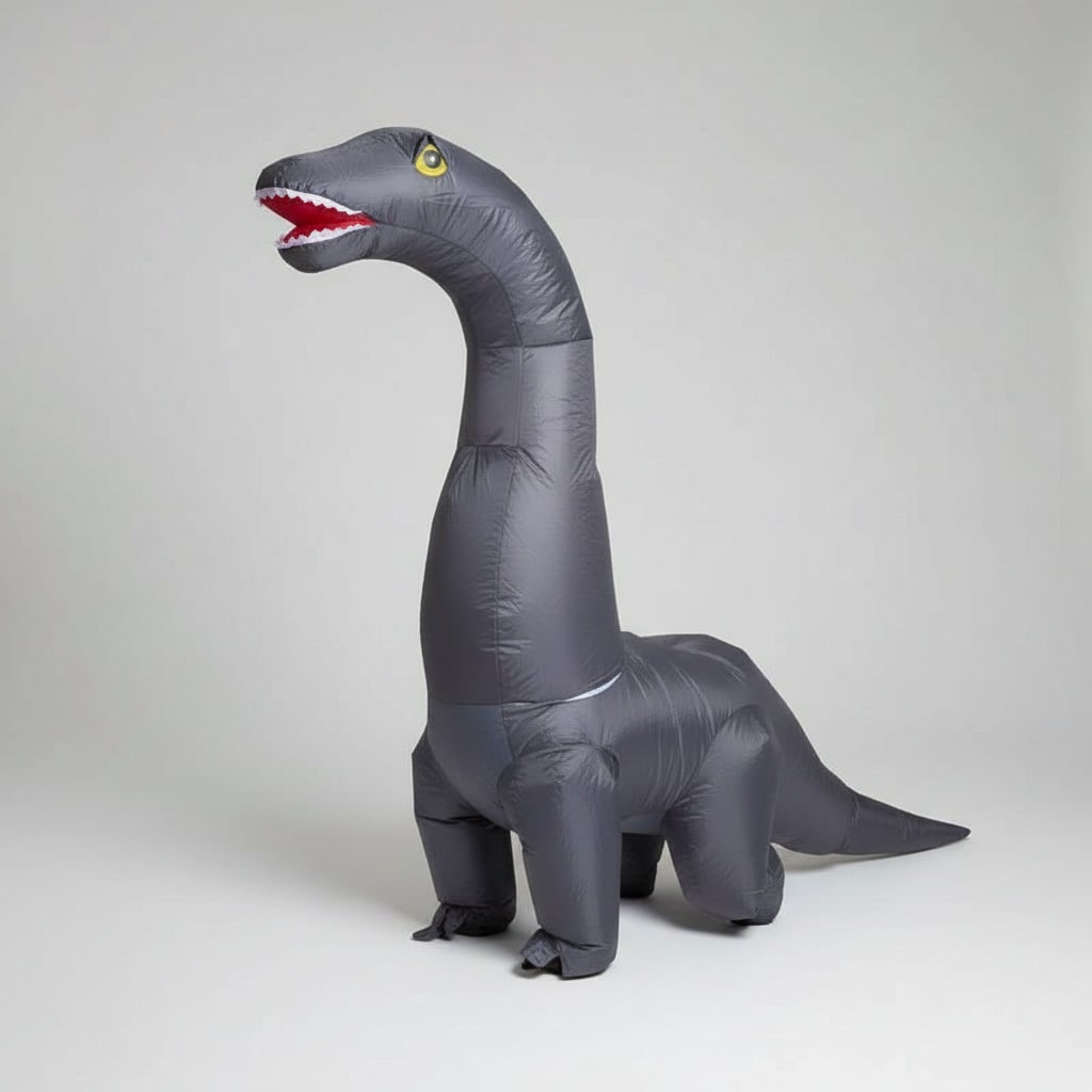 Halloween Inflatable Dinosaur Costume Outfit with Long Neck and Tail Party Cosplay Suit