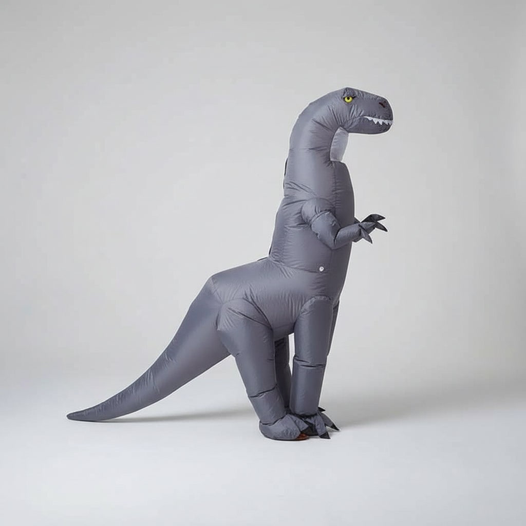 Halloween Inflatable Dinosaur Costume Outfit with Long Neck and Tail Party Cosplay Suit