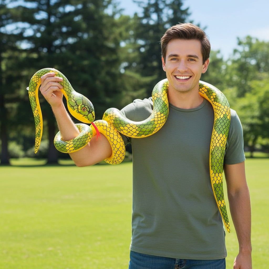 Halloween Inflatable Snake Yard Decoration for Spooky Party and Haunted House