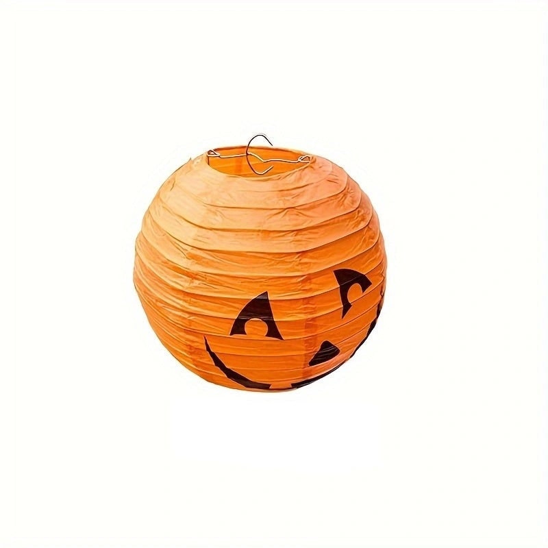 Halloween Jack O' Lantern Paper Pumpkin Hanging Decor Set of 12