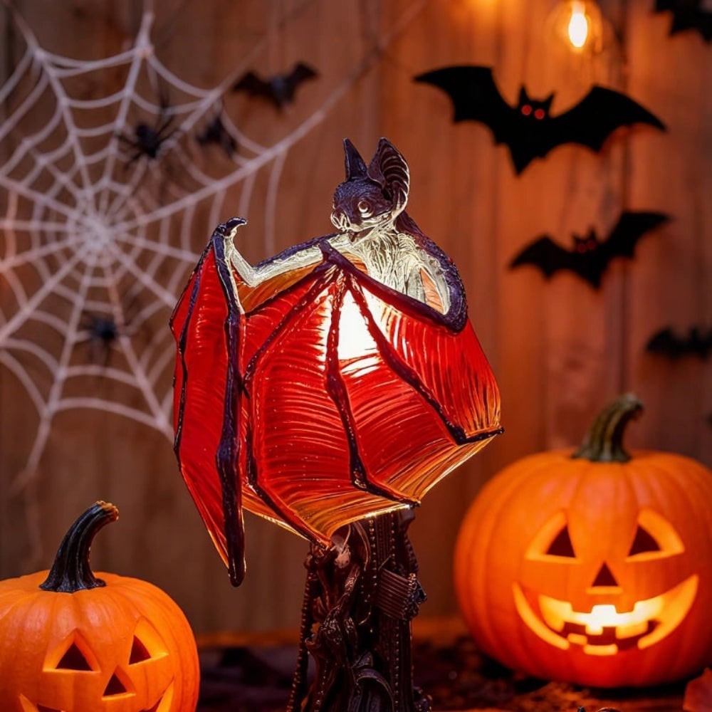 Halloween LED Light Bat Lamp Gothic Style Table with Translucent Wings