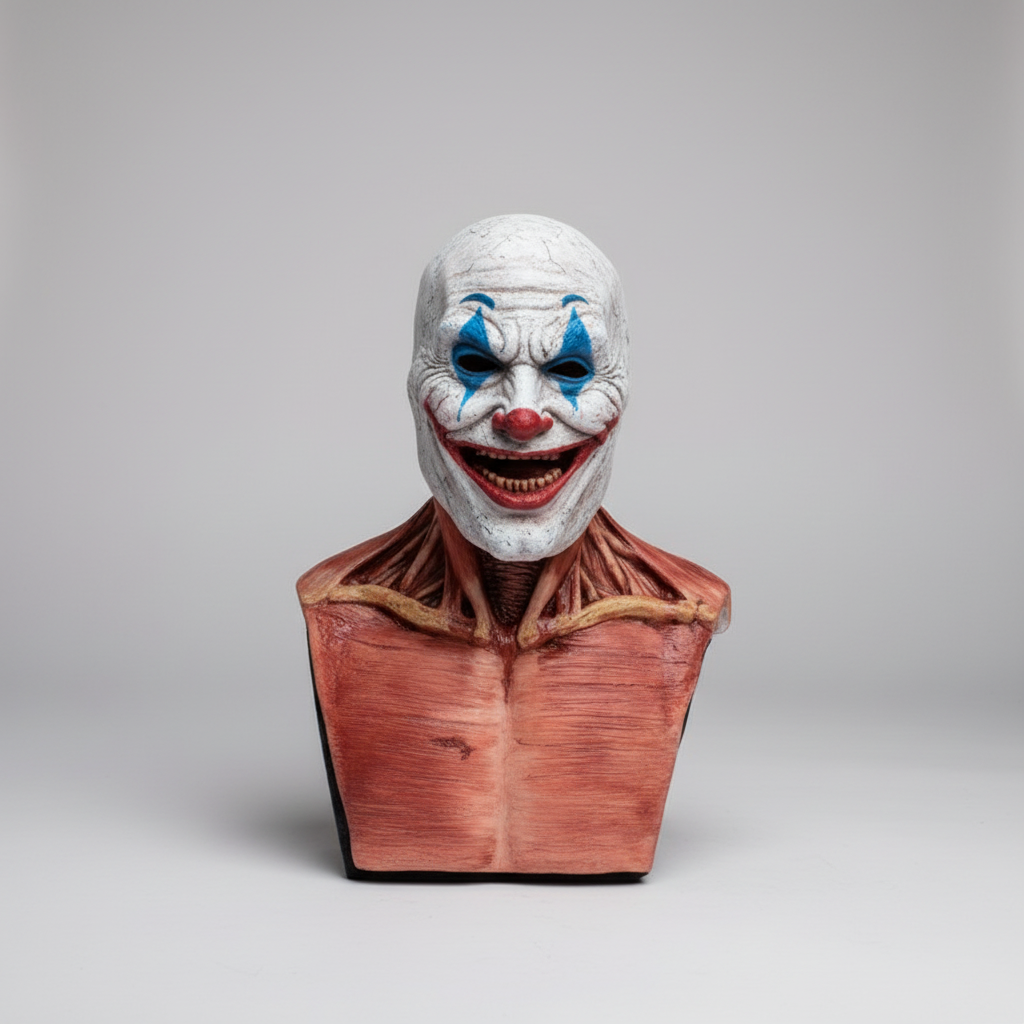 Halloween Mask Peel Off Creepy Clown and Skull Double-Layer Latex Costume