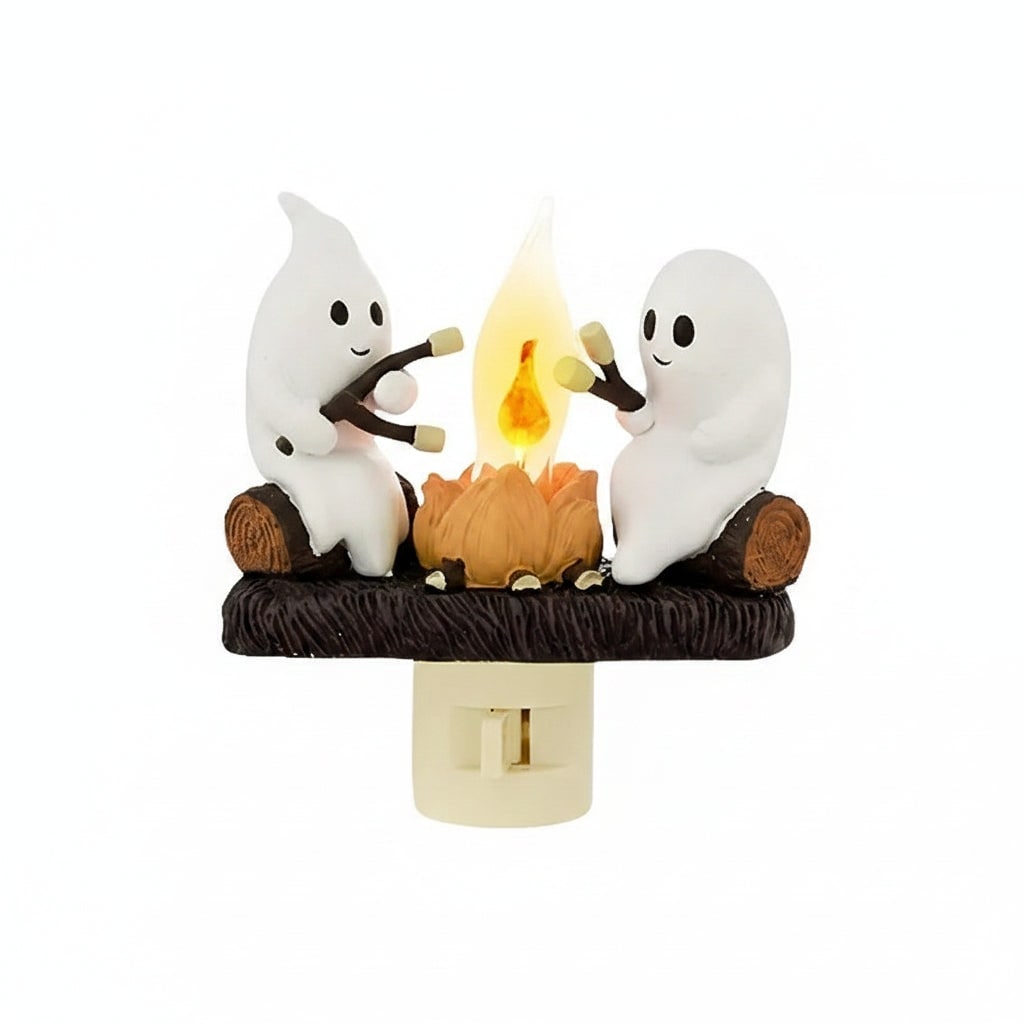 Halloween Night Light Plug in Ghost Campfire LED Decoration for Room and Party