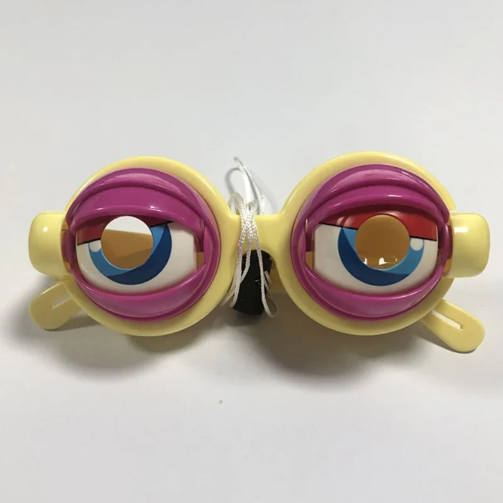 Halloween Novelty Crazy Eyes Glasses with Blinking Eyelids and Pull String for Party