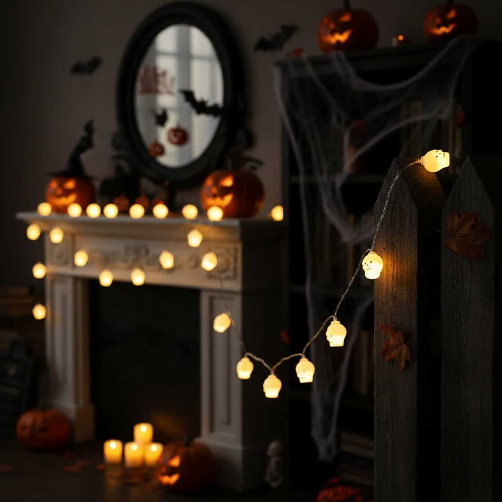 Halloween Outdoor String Lights LED Battery Operated for Patio Party Decoration