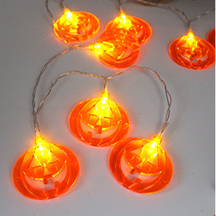 Halloween Outdoor String Lights LED Battery Operated with Pumpkin Ghost Bat Skull Eyeball Covers 10