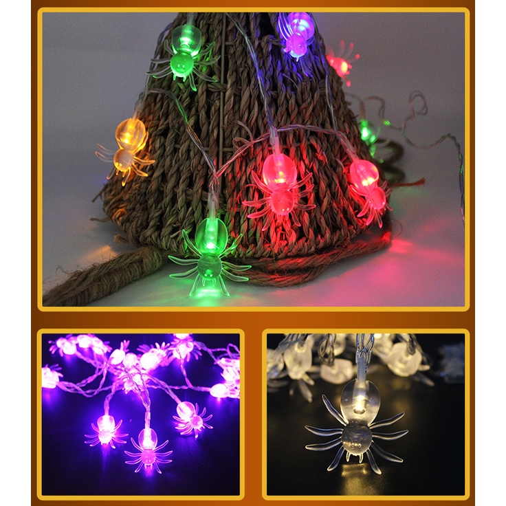 Halloween Outdoor String Lights LED Battery Operated with Pumpkin Ghost Bat Skull Eyeball Covers 10