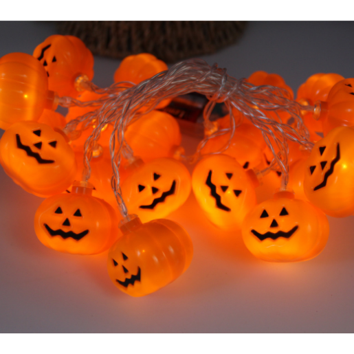 Halloween Outdoor String Lights LED Battery Operated with Pumpkin Ghost Bat Skull Eyeball Covers 10