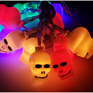 Halloween Outdoor String Lights LED Battery Operated with Pumpkin Ghost Bat Skull Eyeball Covers 10
