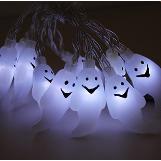 Halloween Outdoor String Lights LED Battery Operated with Pumpkin Ghost Bat Skull Eyeball Covers 10