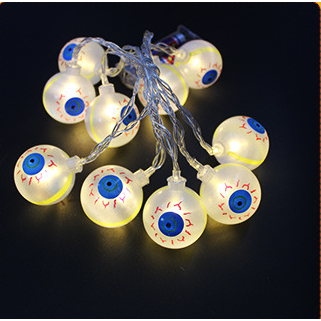 Halloween Outdoor String Lights LED Battery Operated with Pumpkin Ghost Bat Skull Eyeball Covers 10