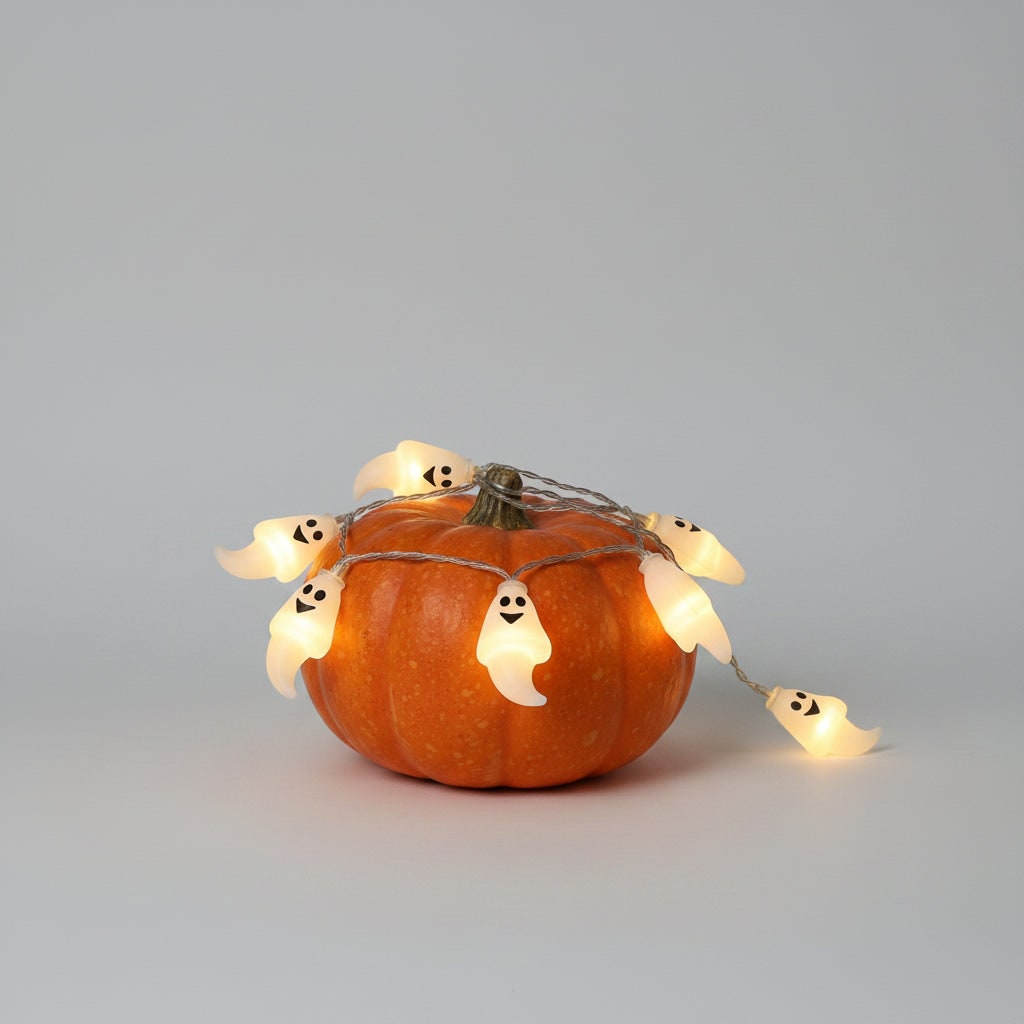 Halloween Outdoor String Lights with Battery LED and Spooky Decorative Covers for Patio Party